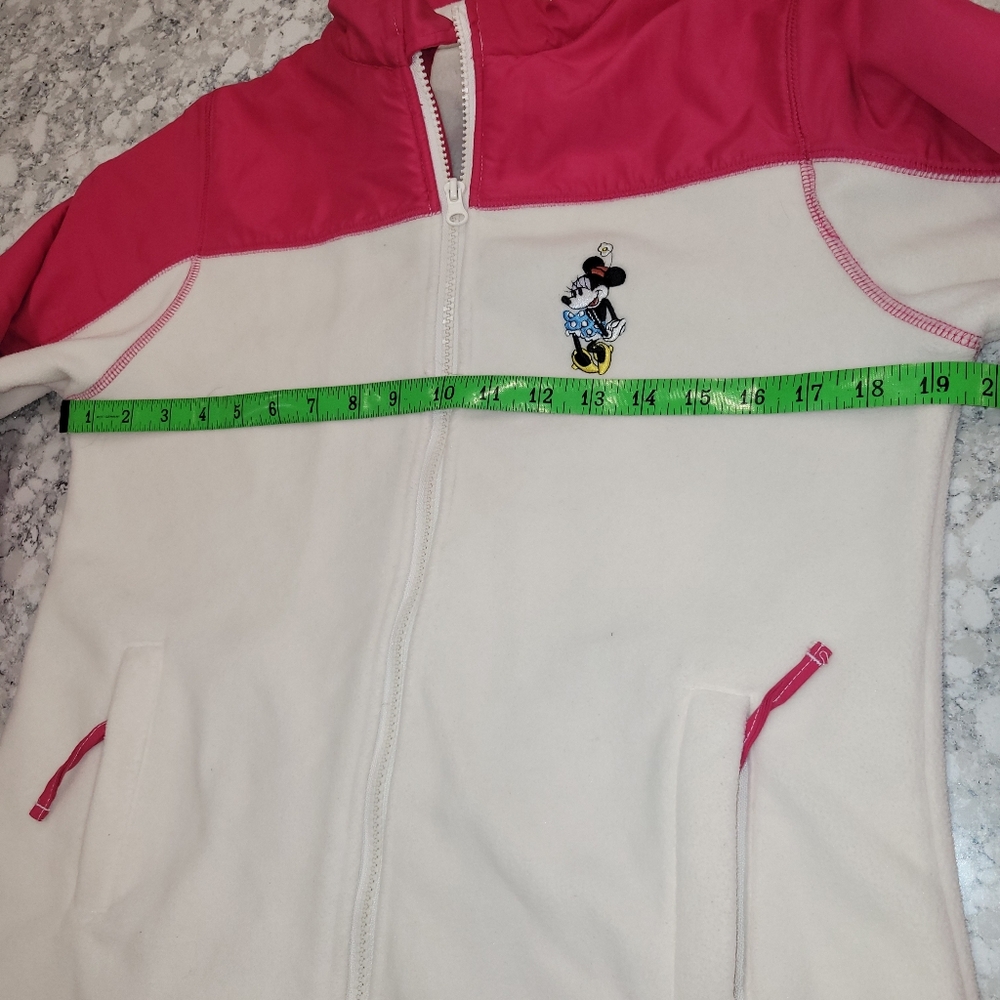 Disney Minnie Mouse Full Zip Fleece Pink  White Small/Medium - Picture 6 of 10